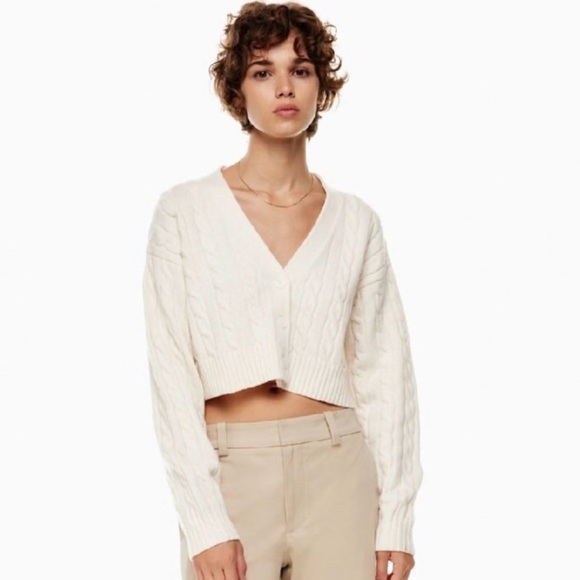 Aritiza Sunday Best Cream V-Neck Sweater - Picture 6 of 6